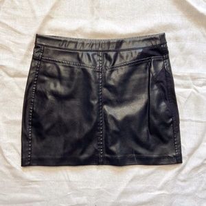 BLANK NYC Faux Leather Mini Skirt Pocket Accents
